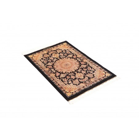 Tappeto Ghom seta Persia giallo rosso 62x90