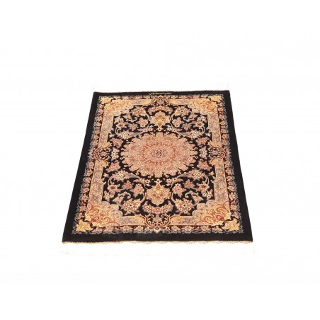 Tappeto Ghom seta Persia giallo rosso 62x90