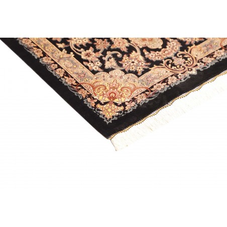 Tappeto Ghom seta Persia giallo rosso 62x90