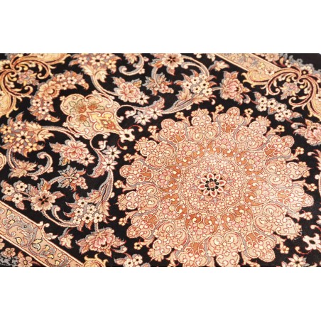Tappeto Ghom seta Persia giallo rosso 62x90