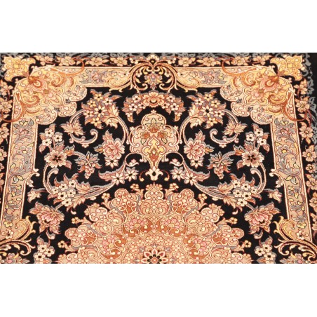 Tappeto Ghom seta Persia giallo rosso 62x90