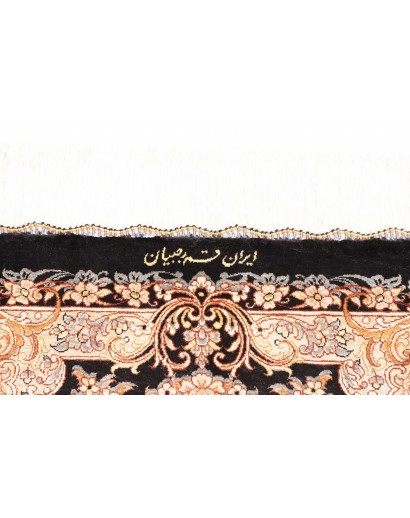 Tappeto Ghom seta Persia giallo rosso 62x90
