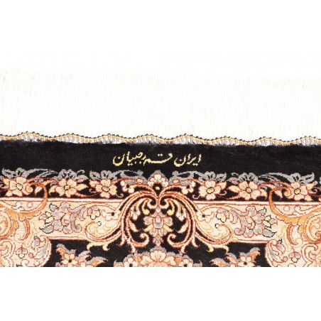 Tappeto Ghom seta Persia giallo rosso 62x90