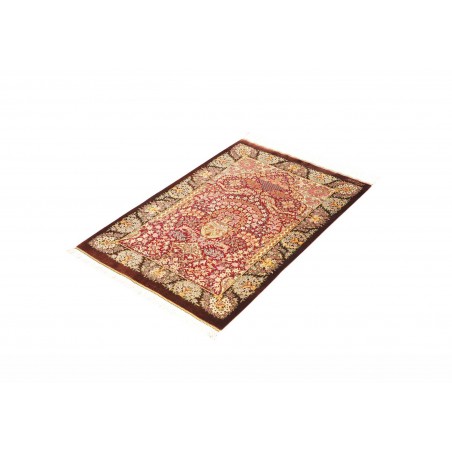 Tappeto Ghom seta Persia marrone 63x94