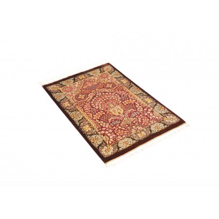 Tappeto Ghom seta Persia marrone 63x94