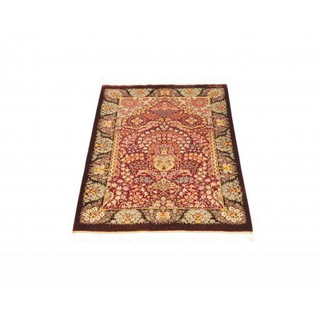 Tappeto Ghom seta Persia marrone 63x94