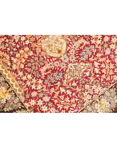 Tappeto Ghom seta Persia marrone 63x94
