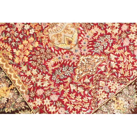 Tappeto Ghom seta Persia marrone 63x94