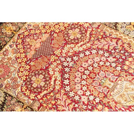 Tappeto Ghom seta Persia marrone 63x94