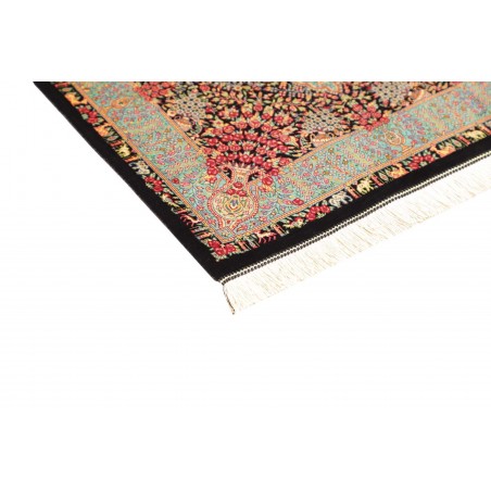 Tappeto Ghom seta Persia marrone blu 63x93