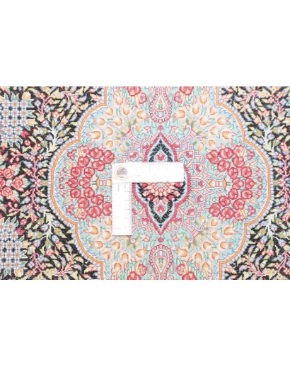 Tappeto Ghom seta Persia marrone blu 63x93