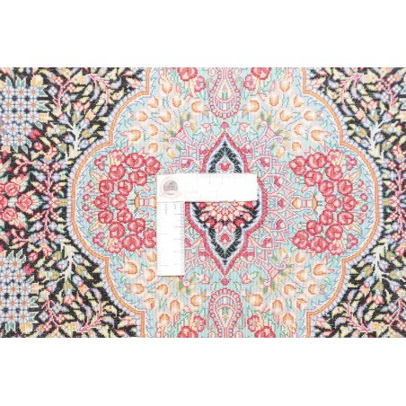 Tappeto Ghom seta Persia marrone blu 63x93