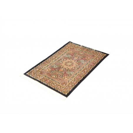 Tappeto Ghom seta Persia marrone verde 62x90
