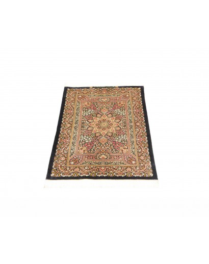 Tappeto Ghom seta Persia marrone verde 62x90