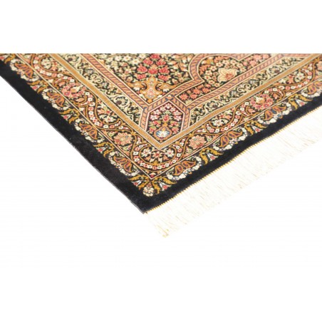 Tappeto Ghom seta Persia marrone verde 62x90
