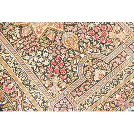 Tappeto Ghom seta Persia marrone verde 62x90