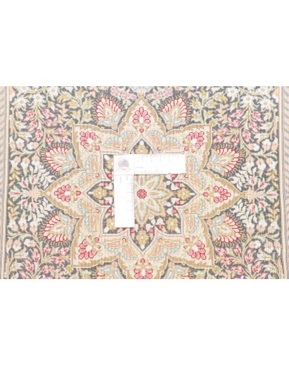 Tappeto Ghom seta Persia marrone verde 62x90