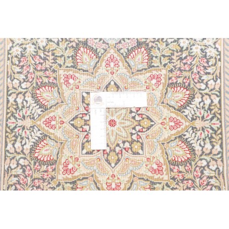 Tappeto Ghom seta Persia marrone verde 62x90
