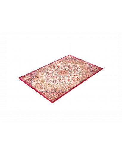 Tappeto Ghom seta Persia giallo rosso 81x118