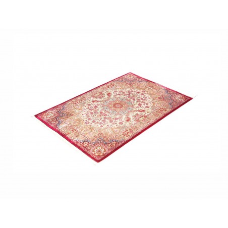 Tappeto Ghom seta Persia giallo rosso 81x118