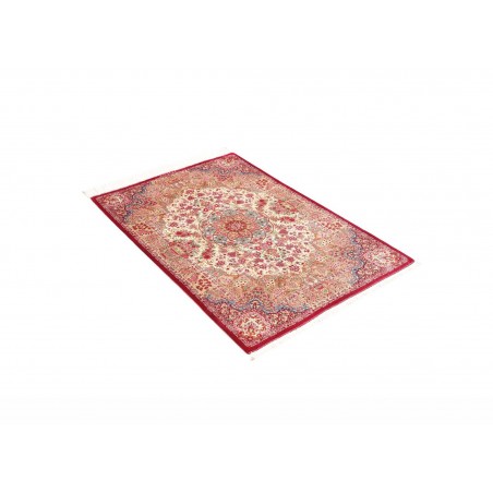 Tappeto Ghom seta Persia giallo rosso 81x118