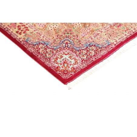 Tappeto Ghom seta Persia giallo rosso 81x118