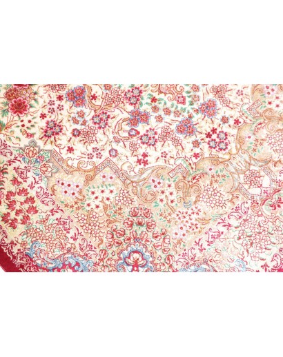 Tappeto Ghom seta Persia giallo rosso 81x118