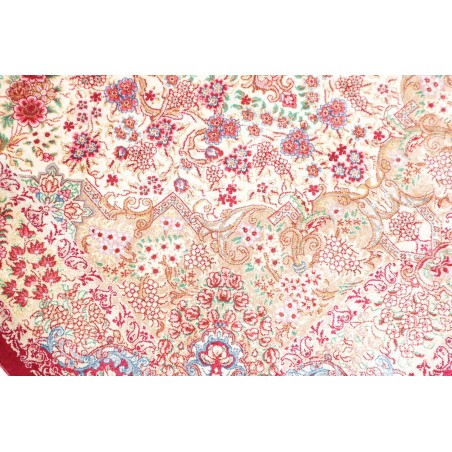 Tappeto Ghom seta Persia giallo rosso 81x118