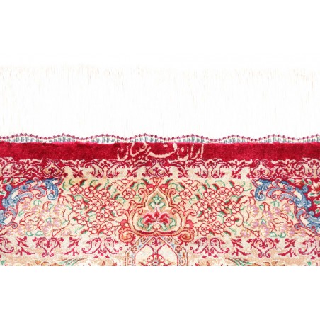 Tappeto Ghom seta Persia giallo rosso 81x118