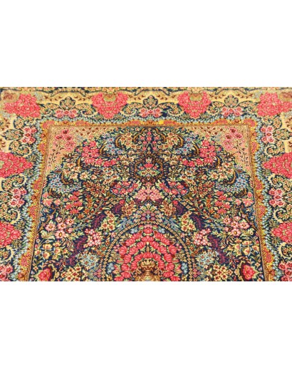 Tappeto Ghom seta Persia marrone 81x120