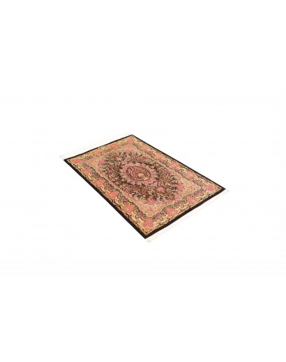 Tappeto Ghom seta Persia marrone 79x120