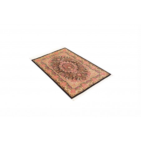 Tappeto Ghom seta Persia marrone 79x120