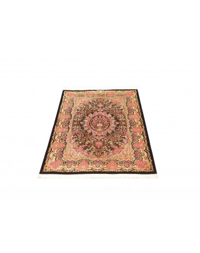 Tappeto Ghom seta Persia marrone 79x120