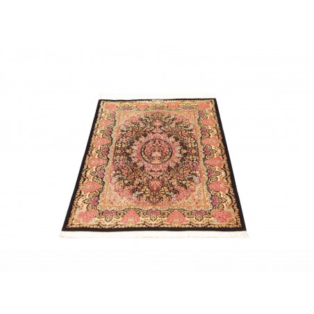 Tappeto Ghom seta Persia marrone 79x120