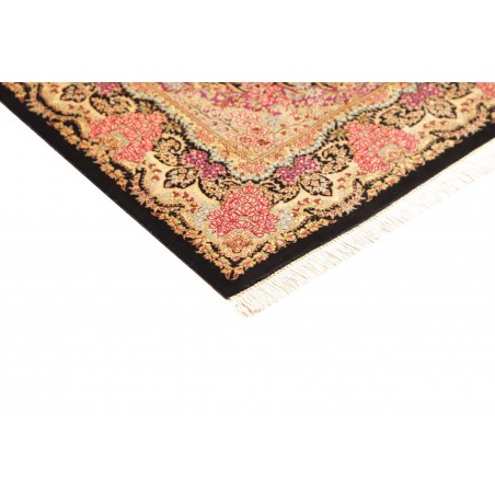 Tappeto Ghom seta Persia marrone 79x120