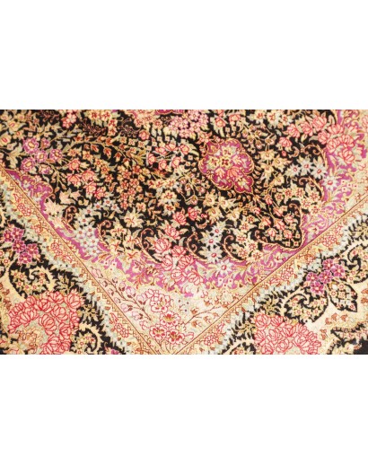 Tappeto Ghom seta Persia marrone 79x120