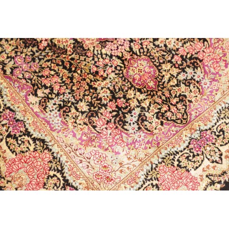 Tappeto Ghom seta Persia marrone 79x120