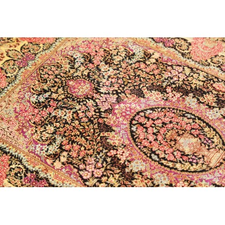 Tappeto Ghom seta Persia marrone 79x120