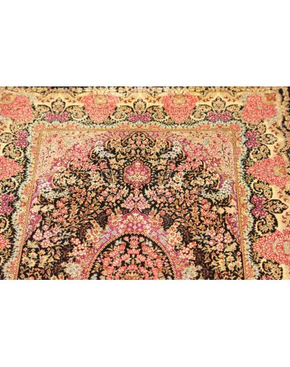 Tappeto Ghom seta Persia marrone 79x120