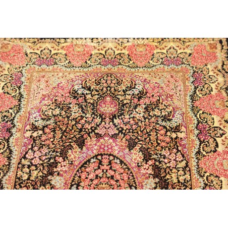 Tappeto Ghom seta Persia marrone 79x120