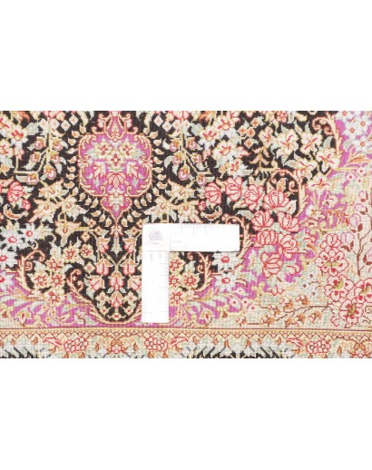 Tappeto Ghom seta Persia marrone 79x120