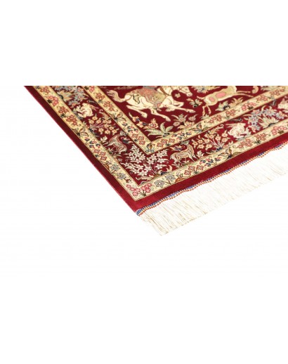 Tappeto Ghom seta Persia giallo marrone 80x124