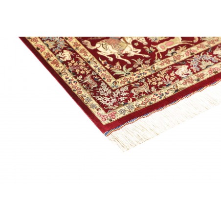 Tappeto Ghom seta Persia giallo marrone 80x124