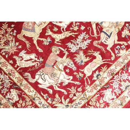 Tappeto Ghom seta Persia giallo marrone 80x124