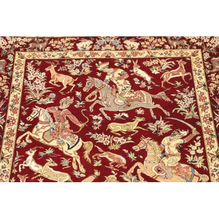 Tappeto Ghom seta Persia giallo marrone 80x124