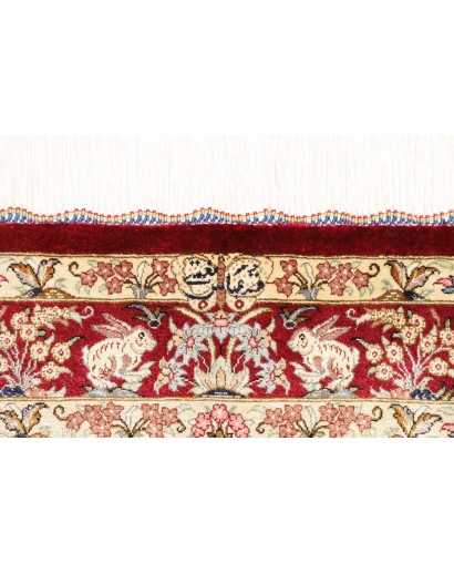 Tappeto Ghom seta Persia giallo marrone 80x124