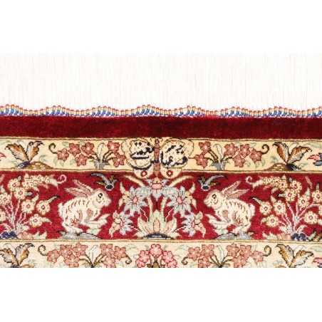 Tappeto Ghom seta Persia giallo marrone 80x124