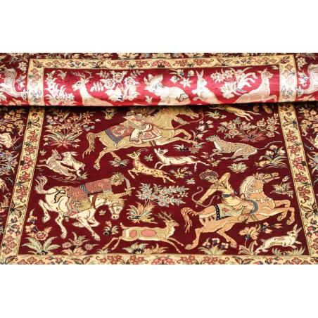 Tappeto Ghom seta Persia giallo marrone 80x124