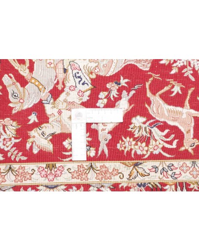 Tappeto Ghom seta Persia giallo marrone 80x124