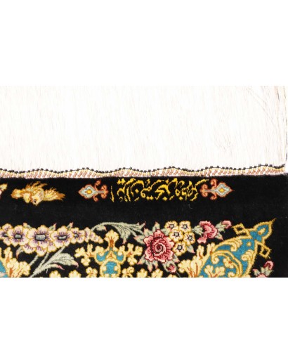 Tappeto Ghom seta Persia blu marrone 81x124